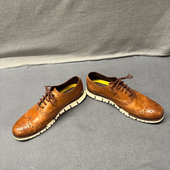 Cole Haan Oxford Zerogrand Wingtip Brown Leather Mens 10.5 M Lightweight Lace Up main image 8